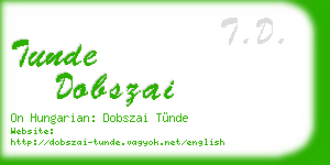 tunde dobszai business card