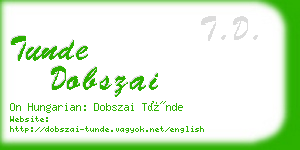 tunde dobszai business card